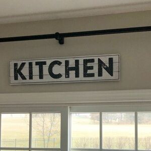 KITCHEN wood plank wall sign art hanging white
